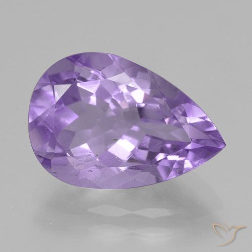 4.26ct Naturel Violet moyen-léger Améthyste, En forme de poire, VVS