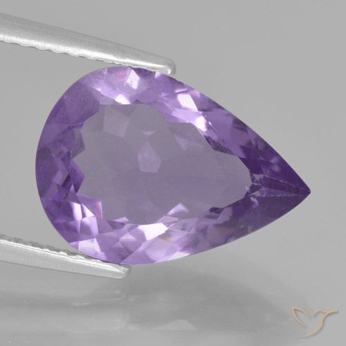 Améthyste Violet clair naturelle En forme de poire, 3.53 ct, VVS