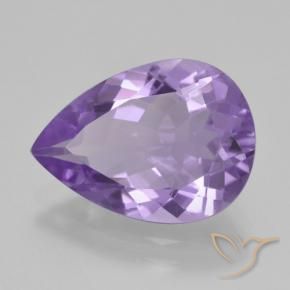 Améthyste Violet moyen naturelle En forme de poire, 4.05 ct, VVS