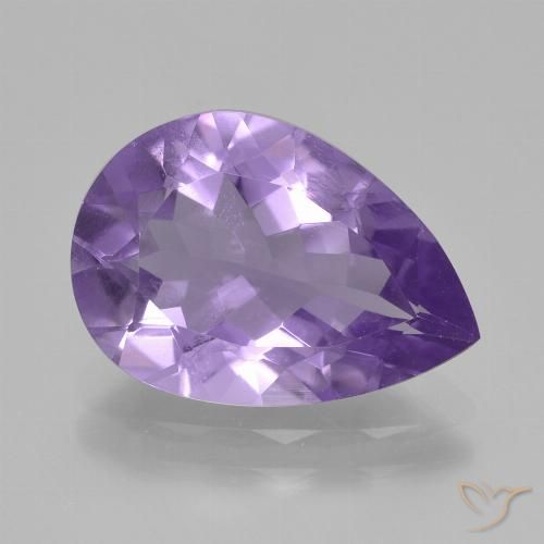 3.43ct Naturel Violet clair Améthyste, En forme de poire, VS