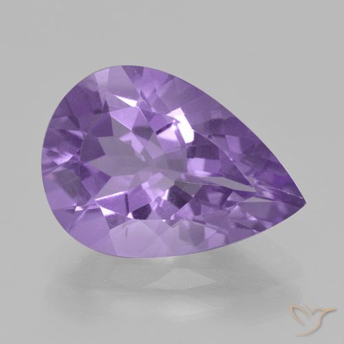 3.88ct Naturel Violet moyen Améthyste, En forme de poire, VVS