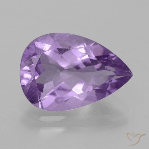 3.76ct Naturel Violet rose moyen Améthyste, En forme de poire, VVS
