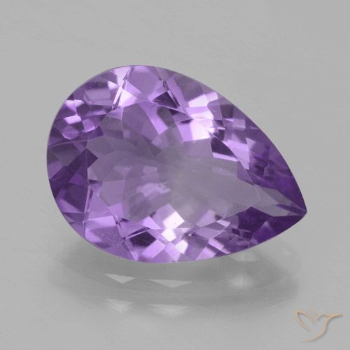 4.34ct Naturel Violet foncé Améthyste, En forme de poire, VVS