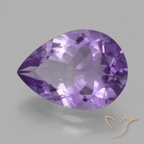 Améthyste Violet foncé naturelle En forme de poire, 4.34 ct, VVS