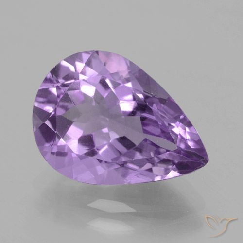 4.20ct Naturel Violet moyen Améthyste, En forme de poire, VVS