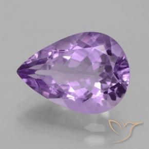 Améthyste Violet moyen naturelle En forme de poire, 4.20 ct, VVS