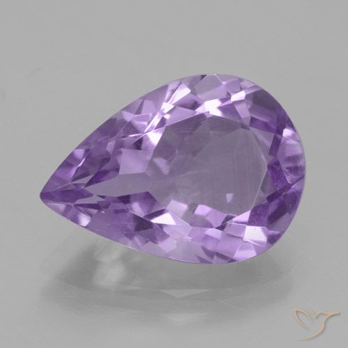 4.24ct Naturel Violet moyen Améthyste, En forme de poire, VVS