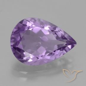 Améthyste Violet moyen naturelle En forme de poire, 4.24 ct, VVS