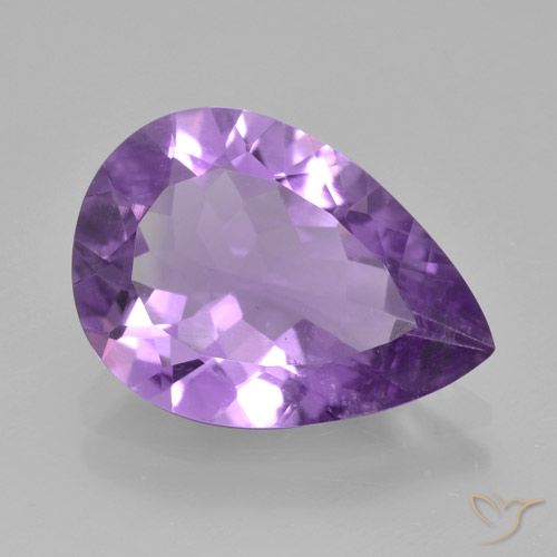 3.46ct Naturel Violet moyen Améthyste, En forme de poire, VVS-VS