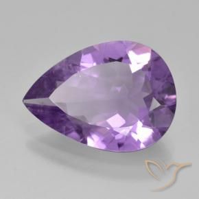 Améthyste Violet moyen naturelle En forme de poire, 3.46 ct, VVS-VS