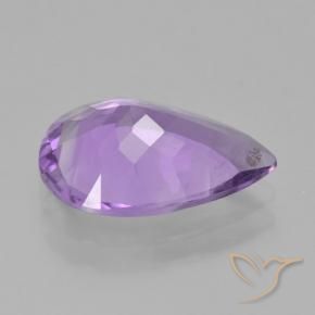 Améthyste Violet moyen naturelle En forme de poire, 3.46 ct, VVS-VS