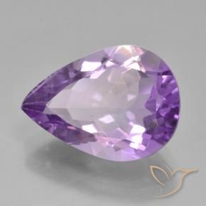 Améthyste Violet moyen naturelle En forme de poire, 4.36 ct, VVS-VS