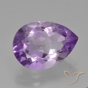 Améthyste Violet moyen naturelle En forme de poire, 4.12 ct, VS
