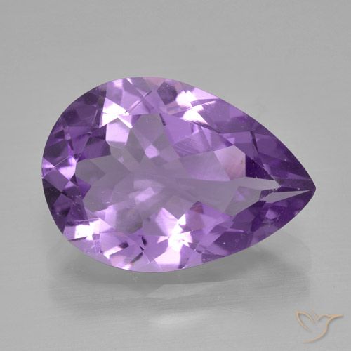 4.09ct Naturel Violet foncé Améthyste, En forme de poire, VVS
