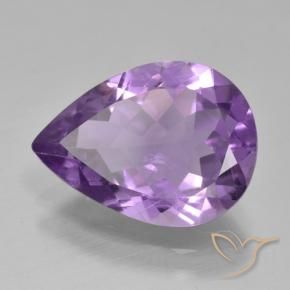Améthyste Violet moyen naturelle En forme de poire, 3.99 ct, VVS-VS