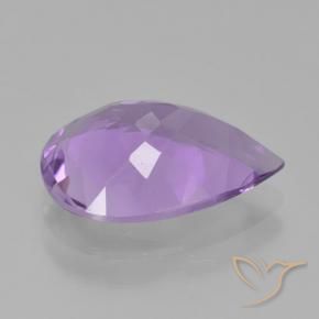 Améthyste Violet moyen naturelle En forme de poire, 3.99 ct, VVS-VS