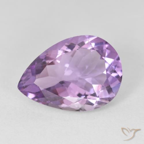 Améthyste Violet rose moyen naturelle En forme de poire, 4.24 ct, VVS