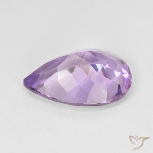 Améthyste Violet rose moyen naturelle En forme de poire, 4.24 ct, VVS