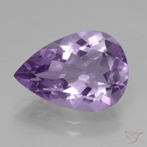 4.37ct Naturel Violet moyen Améthyste, En forme de poire, VVS