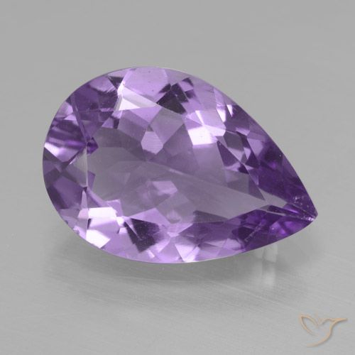3.88ct Naturel Violet moyen Améthyste, En forme de poire, VVS