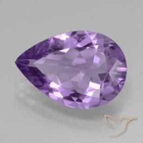 Améthyste Violet moyen naturelle En forme de poire, 3.88 ct, VVS