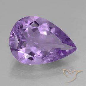 Améthyste Violet foncé naturelle En forme de poire, 3.96 ct, VS