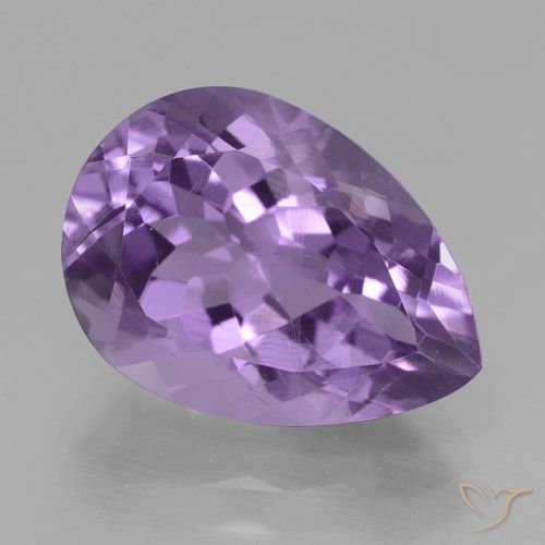 5.10ct Naturel Violet foncé Améthyste, En forme de poire, VS