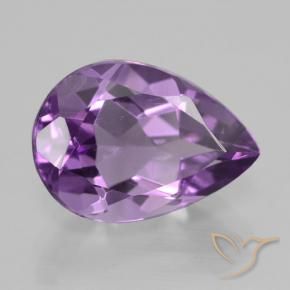 Améthyste Violet Rosâtre naturelle En forme de poire, 4.61 ct, VVS
