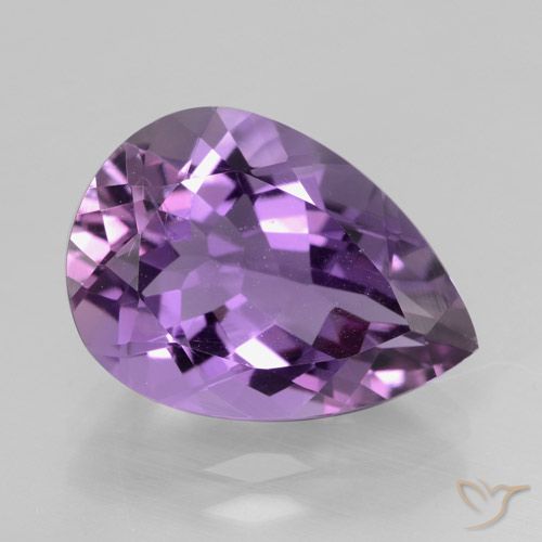 4.85ct Naturel Violet Rosâtre Améthyste, En forme de poire, VVS