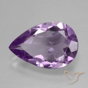 Améthyste Violet moyen naturelle En forme de poire, 4.12 ct, VVS