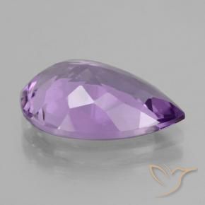 Améthyste Violet moyen naturelle En forme de poire, 4.12 ct, VVS