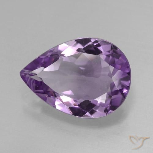 Améthyste Violet violacé naturelle En forme de poire, 3.60 ct, VS