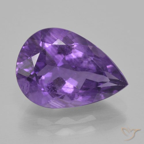 4.54ct Naturel Violet moyen Améthyste, En forme de poire, VS