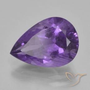 Améthyste Violet moyen naturelle En forme de poire, 4.54 ct, VS