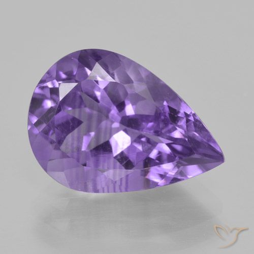 4.50ct Naturel Violet moyen Améthyste, En forme de poire, VVS-VS