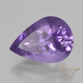 Améthyste Violet moyen naturelle En forme de poire, 4.50 ct, VVS-VS