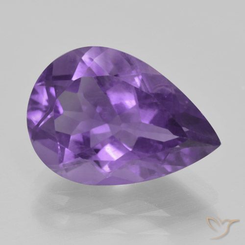 4.38ct Naturel Violet moyen Améthyste, En forme de poire, VS