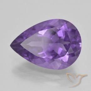 Améthyste Violet moyen naturelle En forme de poire, 4.38 ct, VS