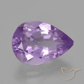 Améthyste Violet moyen naturelle En forme de poire, 4.48 ct, VVS-VS