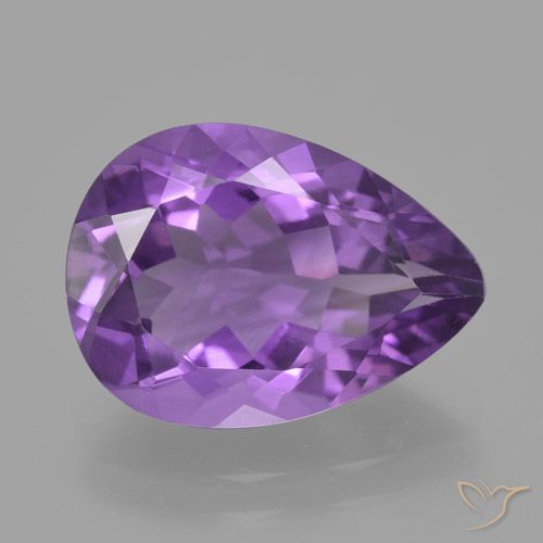4.59ct Naturel Violet vif Améthyste, En forme de poire, VVS