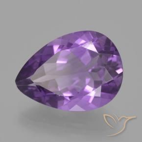Améthyste Violet vif naturelle En forme de poire, 4.59 ct, VVS