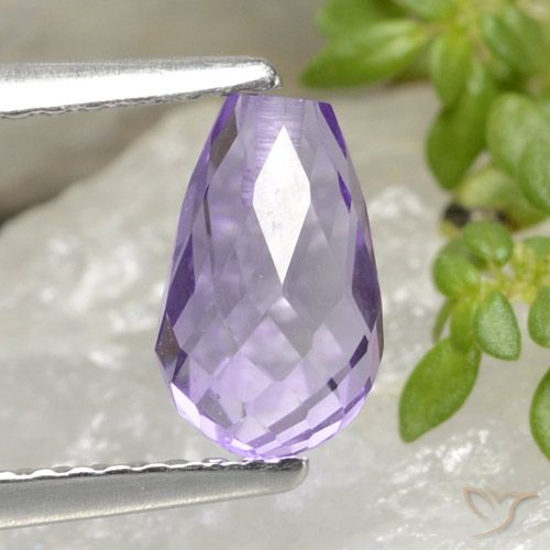 1.42ct Naturel Violet clair Améthyste, Briolette, VVS-VS