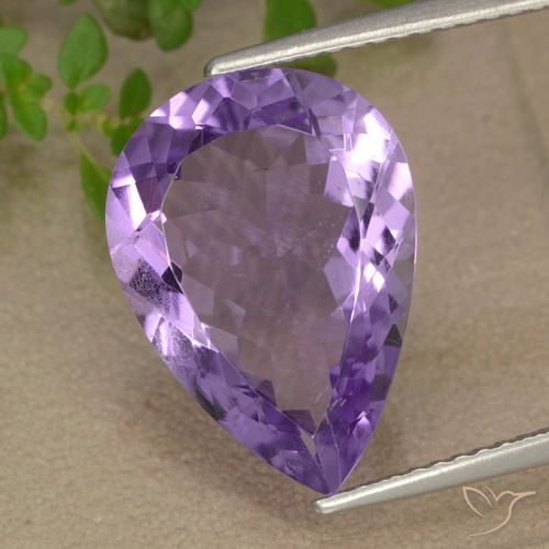 6.41ct Naturel Violet moyen Améthyste, En forme de poire, VS
