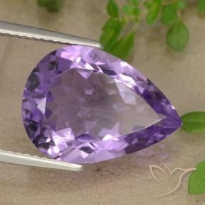Améthyste Violet moyen naturelle En forme de poire, 6.41 ct, VS