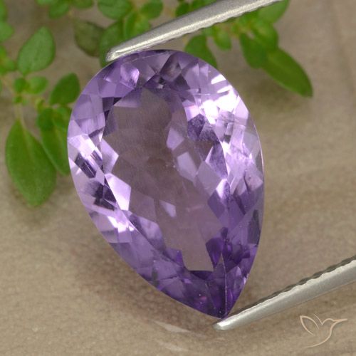 5.04ct Naturel Violet pourpre moyen-léger Améthyste, En forme de poire, VS