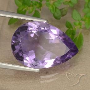 Améthyste Violet pourpre moyen-léger naturelle En forme de poire, 5.04 ct, VS