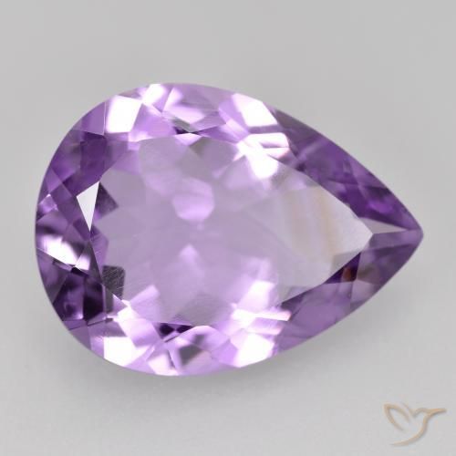 Améthyste Violet Rosâtre naturelle En forme de poire, 6.47 ct, VS