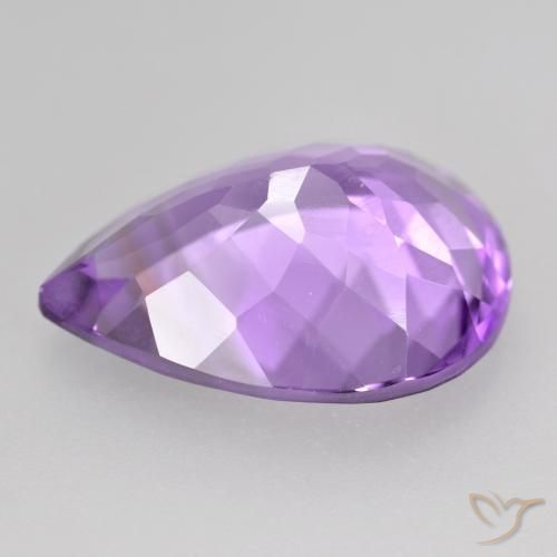 Améthyste Violet Rosâtre naturelle En forme de poire, 6.47 ct, VS