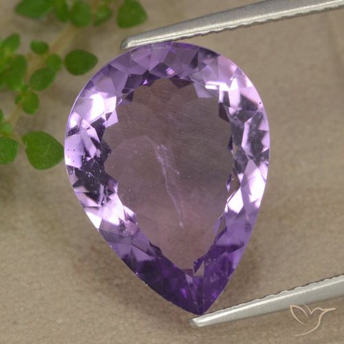 5.84ct Naturel Violet pourpre moyen-léger Améthyste, En forme de poire, VS