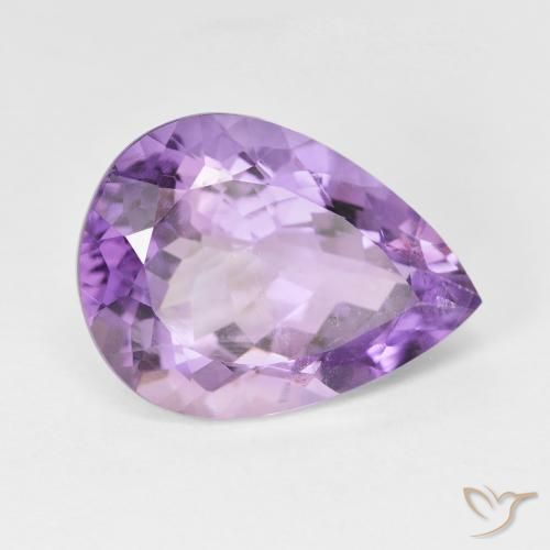 Améthyste Violet iris profond naturelle En forme de poire, 7.66 ct, VS
